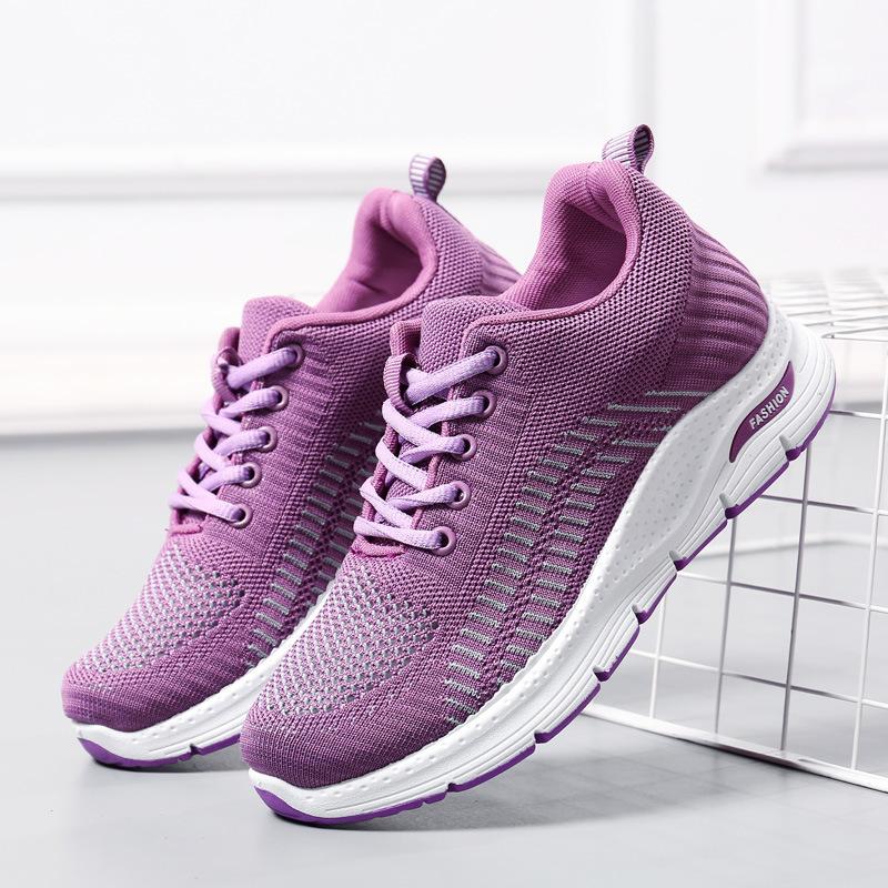 Sneakers women's spring women's shoes soft-soled fashion running shoes flying woven mesh breathable breathable wear-resistant