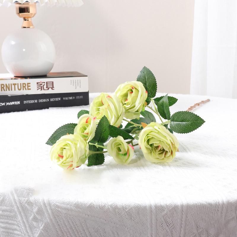 Plastic Realistic Handmade Roses Artificial Flower Bundle Bouquet for Home Office Garden Decoration Customizable Artificial