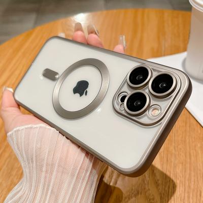 Matte Beschichtung Magsafe Magnetische Drahtlose Ladehülle Für iPhone 16 11 12 13 15 14 Pro Max Plus Weicher Linsenschutz Klare Abdeckung
