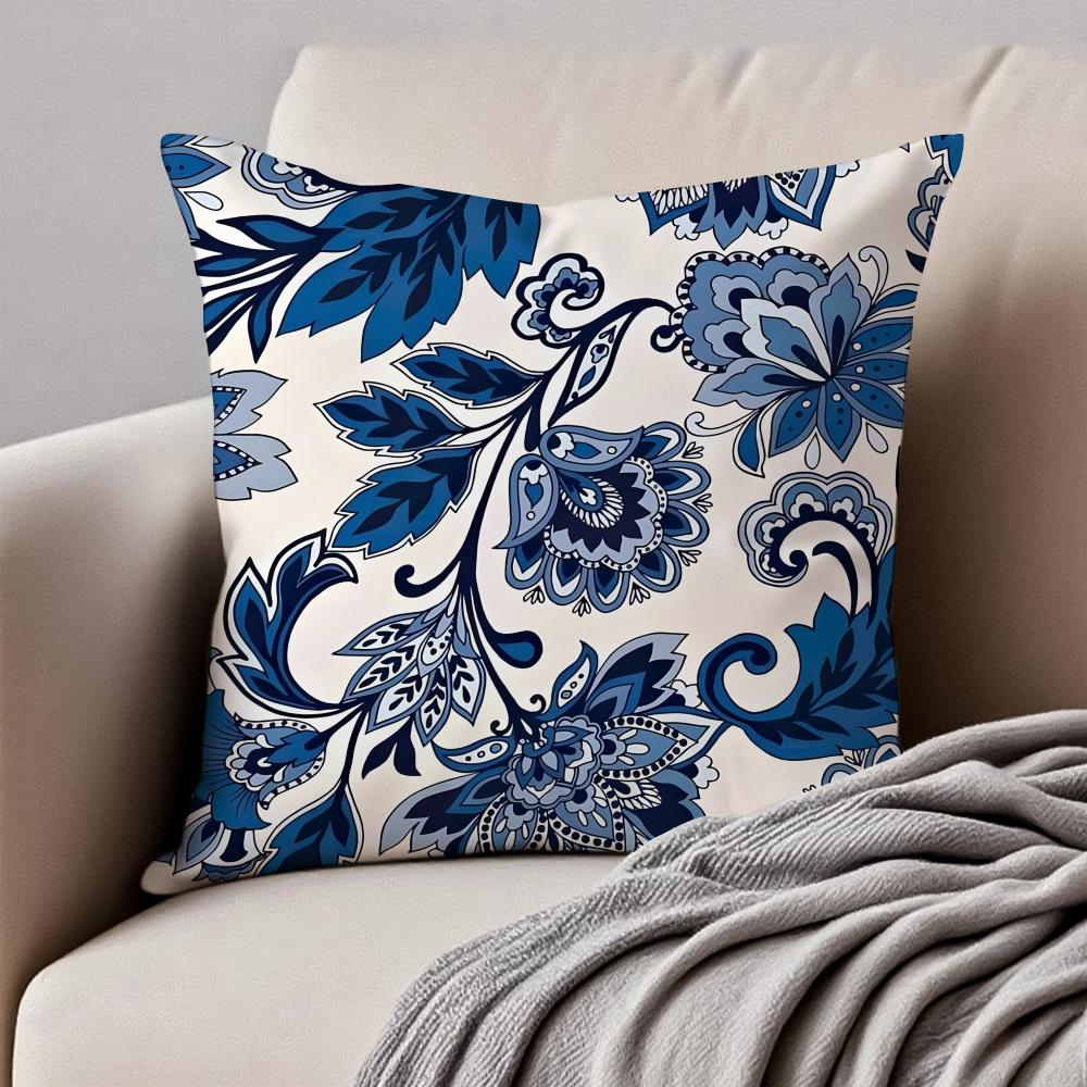 Creative Abstract Art Indonesia Batik Cushion Cover Pillowcase Antidustmite Invisible Zipper Short Plush Sofa Cushion