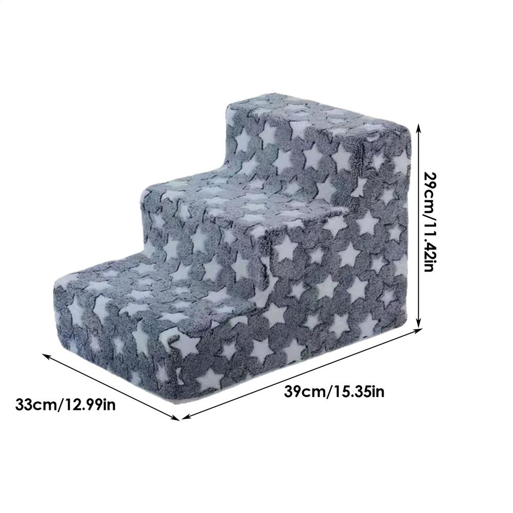 Dog Steps For Bed 3 Steps Dog Stairs Ramp For High Beds Removable Non-Slip Climbing Pet Ramp Washable Cat Ladder For Chair Sofa