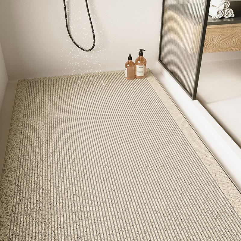 Simple Bathroom Floor Mat, Dust Removal And Wear-Resistant Silk Ring Floor Mat, Large Size, Full Floor, Shower Mat, Dirt-Resistant And Non-Slip