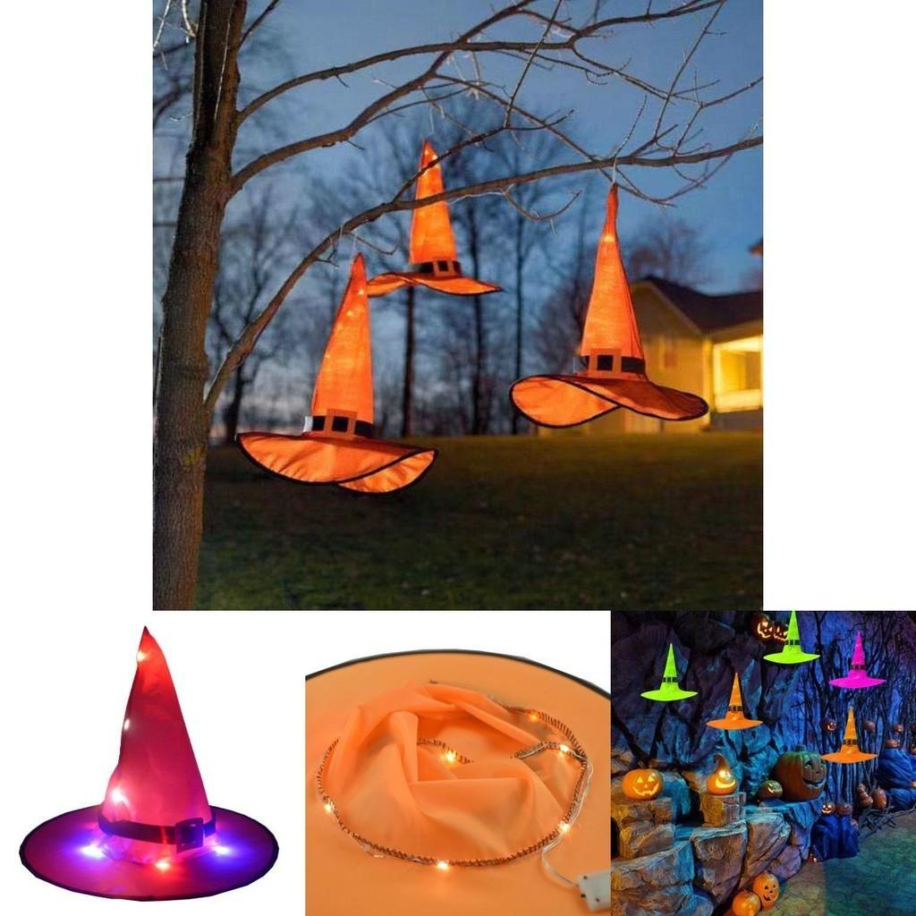 Festliche leuchtende Halloween-Hexenhüte für Outdoor-Cosplay-Partys und Dekorationen