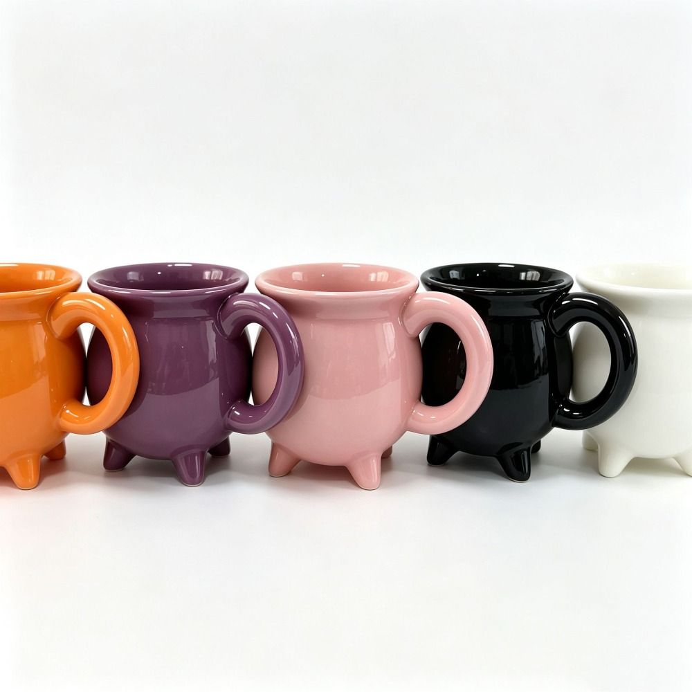 Anti-scald Handle Witch Cauldron Coffee Mug 400ml Capacity Ceramic Coffee Cup Afternoon Tea