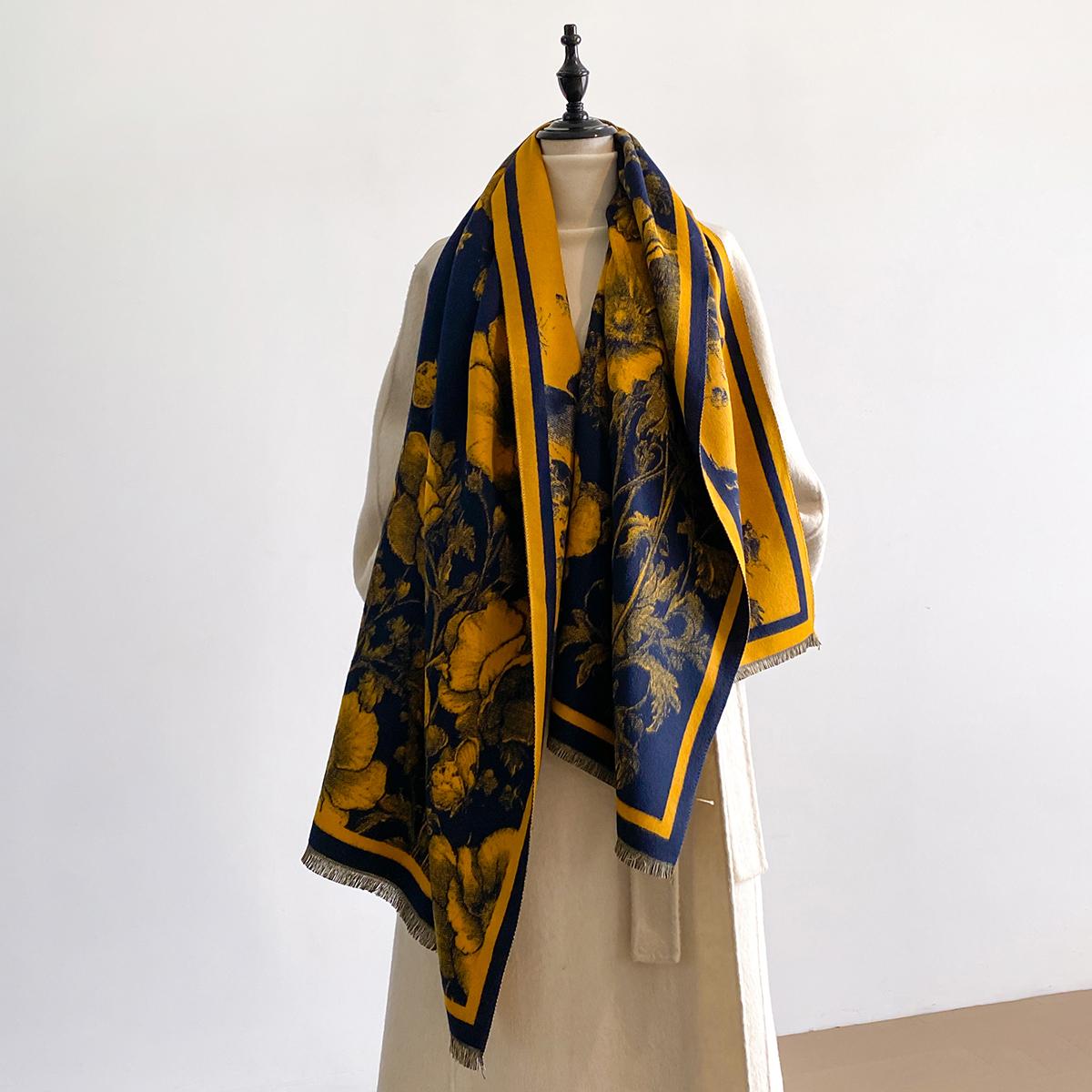 

Роскошный Зимний Утепленный Шарф-Палантин Женский Имитация Кашемира Жаккардовый Шарф Высокое Качество Двусторонний Пашми Женский Новый Дизайн