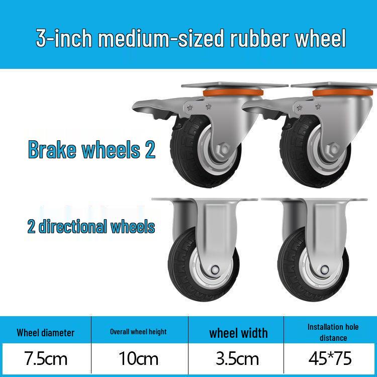 Heavy Duty Silent Swivel Caster Wheels (2-8 Inch) for Trolleys and Small Hand Trucks