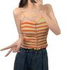 Regenbogenstreifen Rollsaum Slim Tanktop - Damen Sommer Layering Oberbekleidung