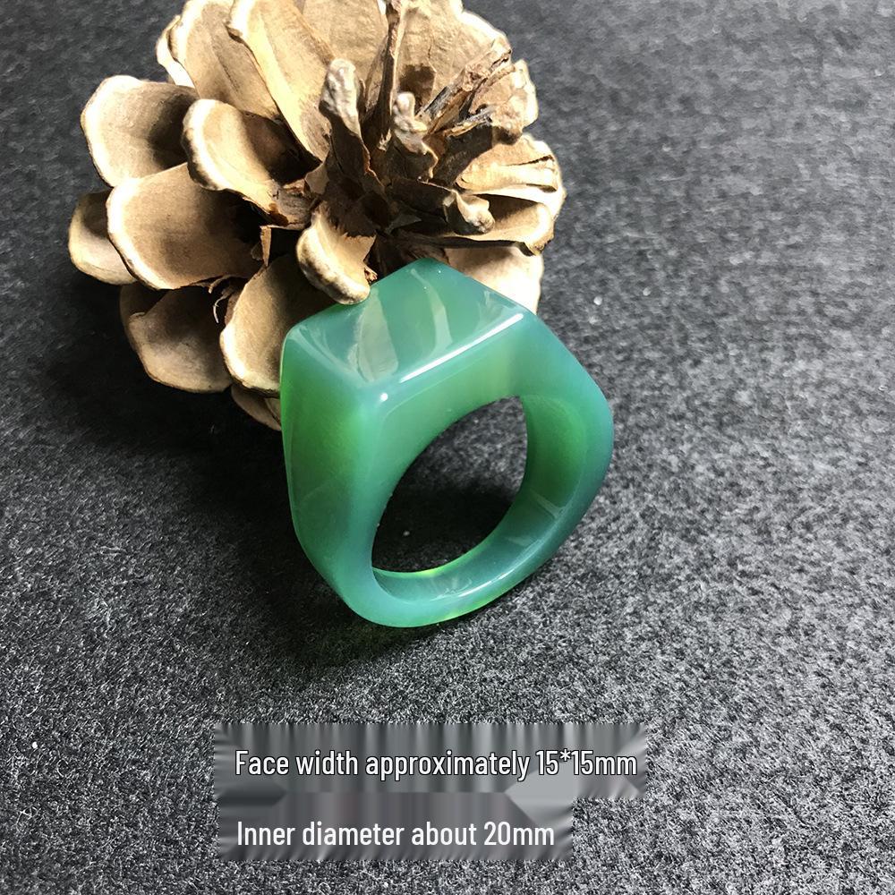 Men's and Women's Large Agate Chalcedony Thumb Rings - Promotional Jade Style