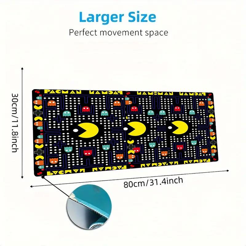 Pac-Man Large Size Mouse Pad Large Gaming Table Cushion Non-slip Laptop Tablet Big Mousepad XXL Mat Mini PC Playmat With Lock Edge