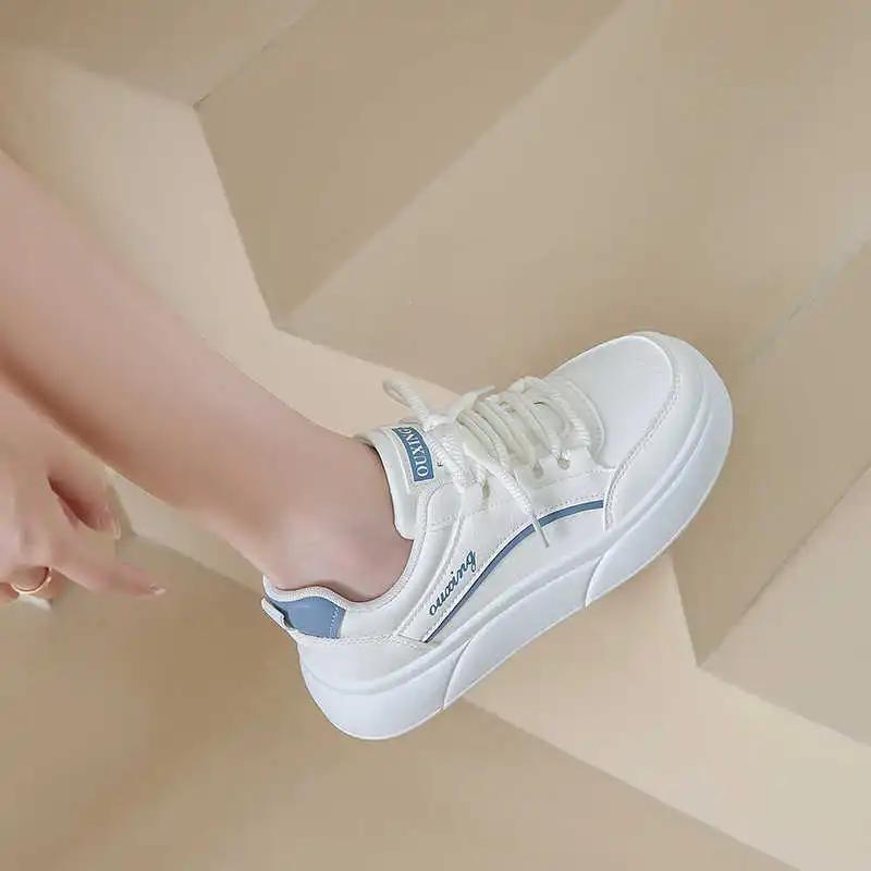 High Sole Parkour 42 Size Shoes Women's High Sports Shoes Ladies Long Boots Sneakers Visitors Genuine Brand High-end