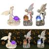 Angel Garden Figurine Outdoor Garden Statue Fairy Garden Figurine with LED Solar Light for Garden Lawn Yard Decoration