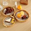 Basket Bread Serving Tray Round Platter for Bedroom Coffee Table Picnic