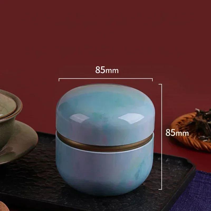 Tea Caddy Mini Portable Storage Boxes Candle Cans Tea Box Containers Snacks Coffee Candy Small Sealed Jars Tin Packaging Teaware