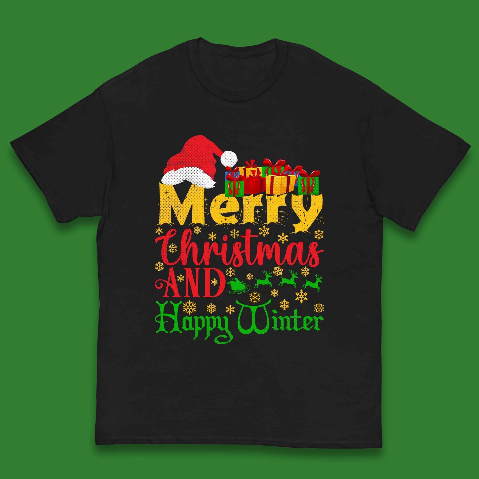 Christmas Kids T Shirt Merry Christmas And Happy Winter Top 120