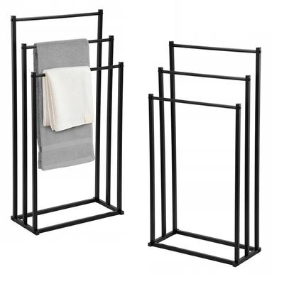 Towel Rack Bathroom Hanger Metal Standing Industrial Black