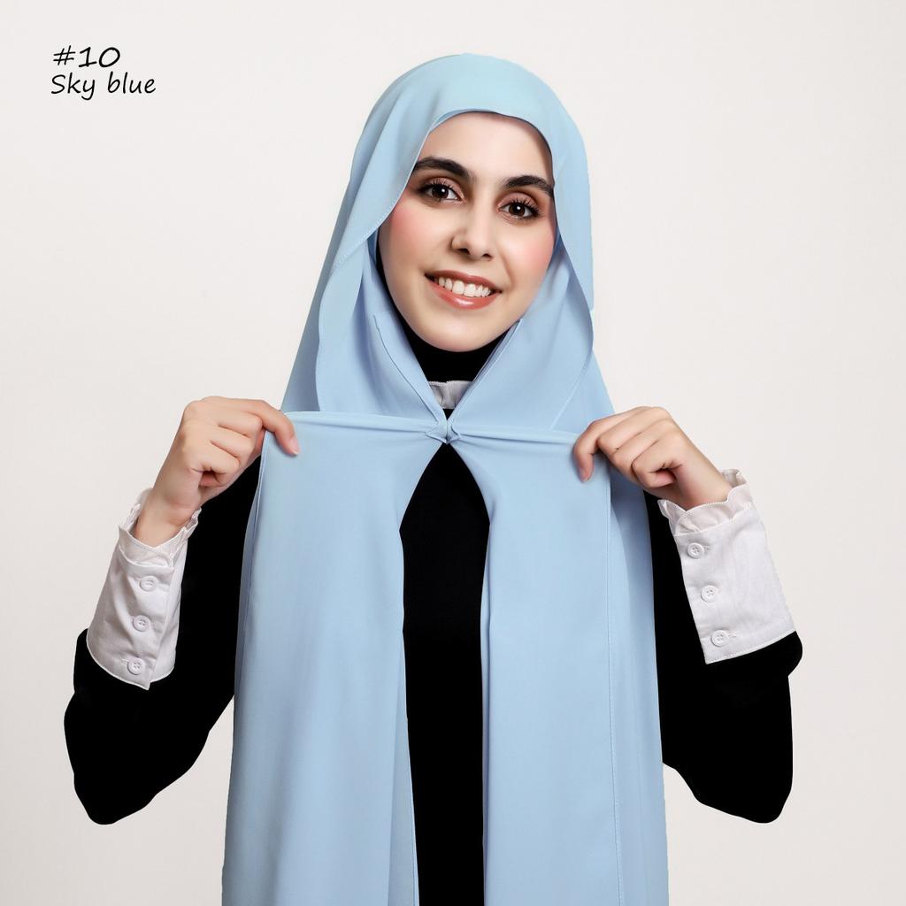 Premium Instant Medina Chiffon Hijab With Bulit-In Magnets Easy To Wear Scarf Shawl Headwrap With Undercap For Muslim Women