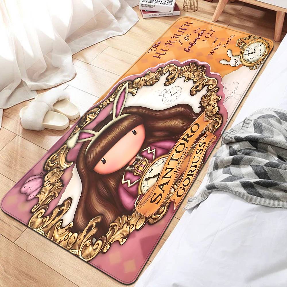 Cute Gorjusses Cartoon S-Santoro Entrance Door Mat Nordic Style Bedroom Living Room Doormat Home Balcony Anti-Slip Modern