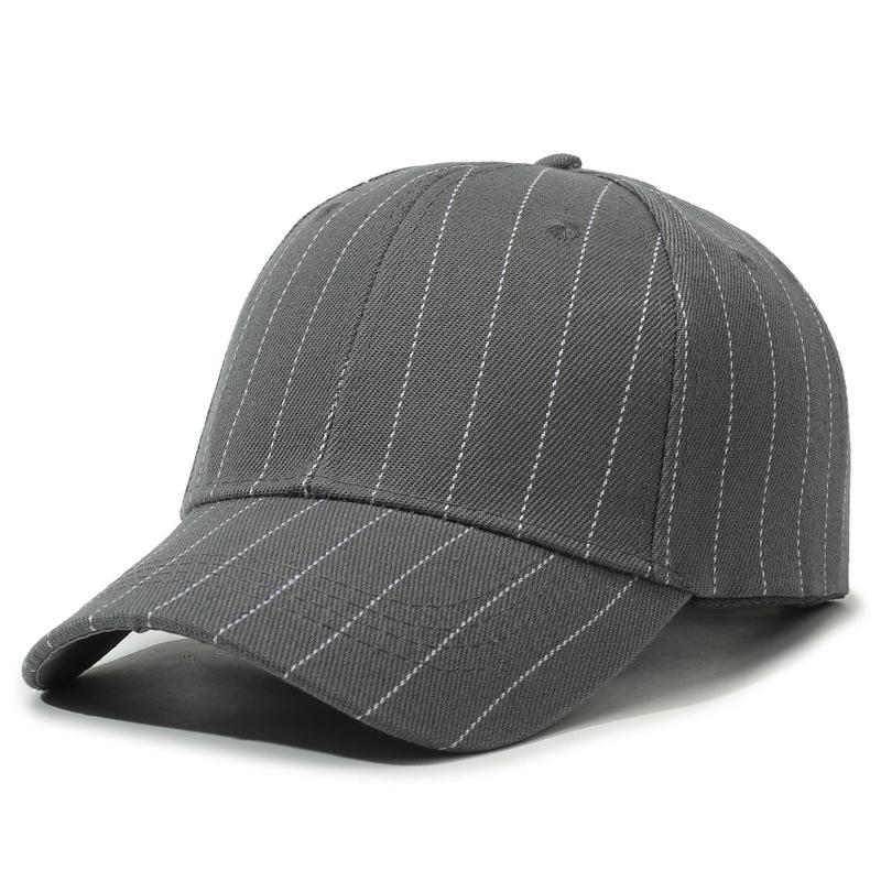 

Trendy Striped Duckbill Baseball Cap - Sun Protection & Outdoor Style сірий колір