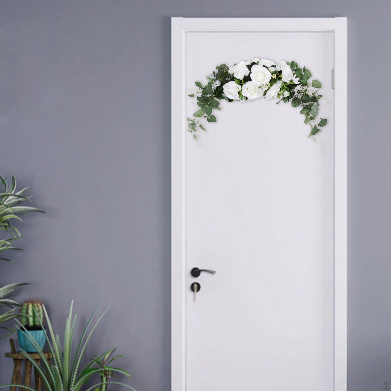 Artificial Flower Swag Decorative Wedding Arch Green Leaves Wreath Garland Silk for D