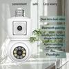 8MP E27 Bulb WiFi Camera 4K Lens Dual Screen Cam Auto Tracking Two Way Audio Night Vision CCTV Security Protection ICSEE