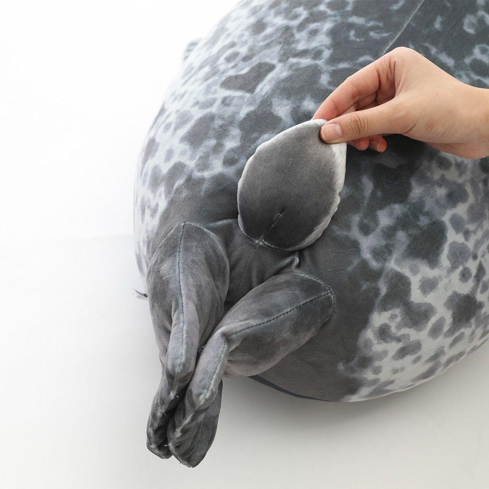 Hot Giant Seal Lifelike Grey Sea Lion Aquatic Animal Soft Stuffed Doll INS Plushie Gift