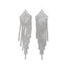 Silver Needle Rhinestone Geometric Rhombus Tassel Earrings - Luxurious & Stylish Ear Jewelry for Women