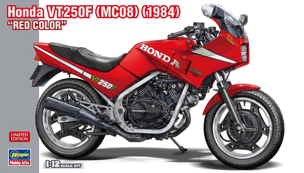 Hasegawa Honda VT250F Plastic Model Kit 21780 1/12 (MC08) (1984) "Red" (Motorcycle)