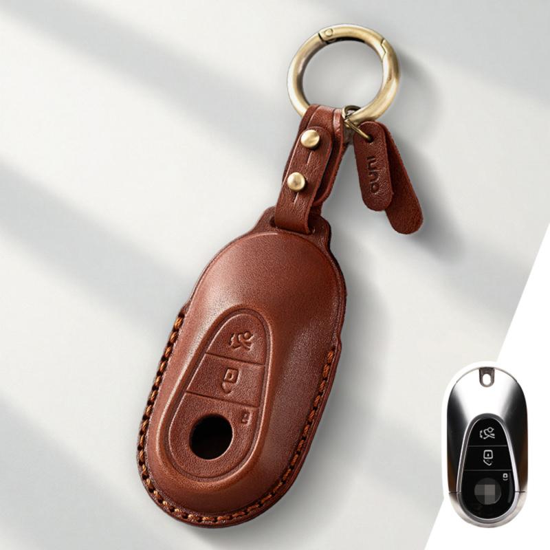 Genuine Leather Protector for Mercedes Benz A C E S G Class CLA GLE GLB GLS AMG Maybach Key Case Cover Fob