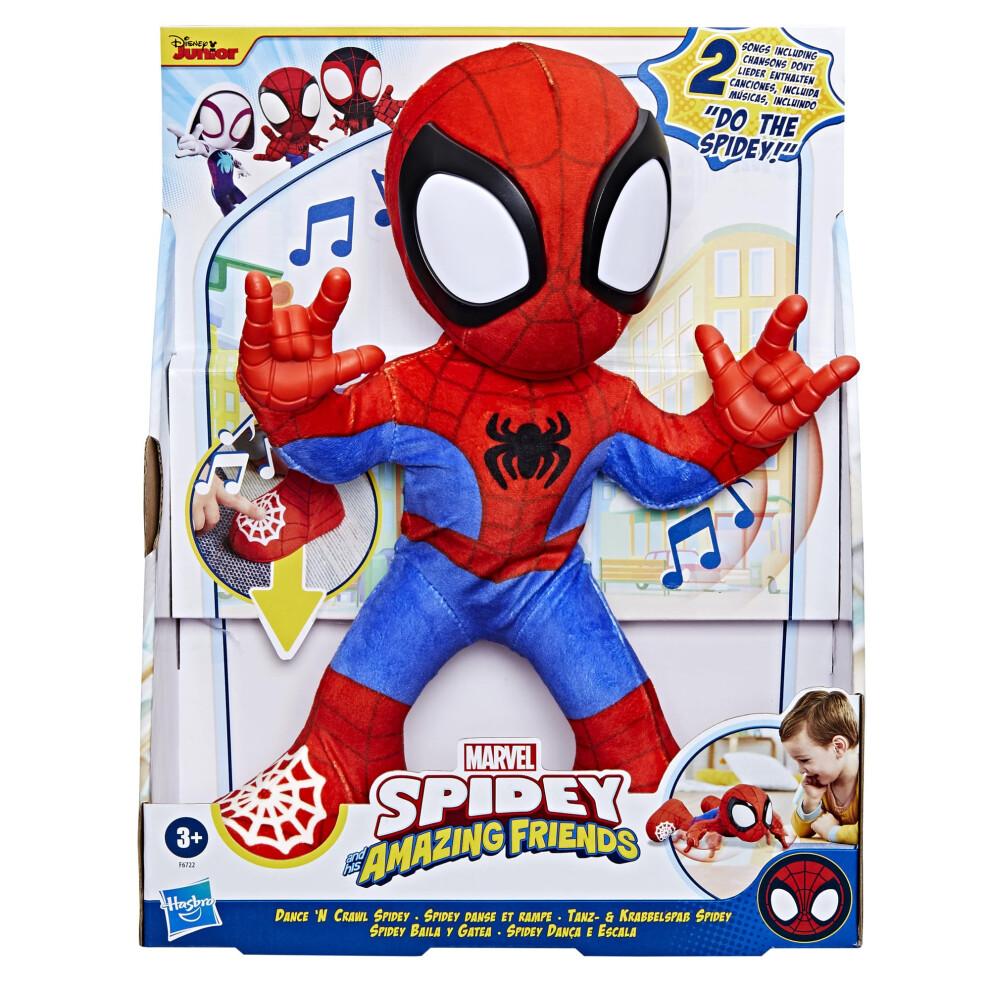 Spidey en zijn Verbazingwekkende Vriendjes Marvel Dans 'N Kruip Spidey Interactief Pluche Speelgoed met Geluiden, Pratend Spider-Man Speelgoed voor Kinderen