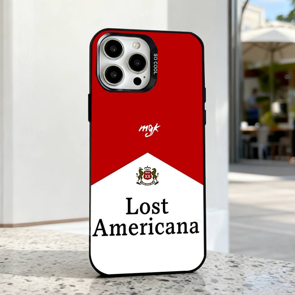 Phone Case For iPhone 17,16,15,14,13,12,11,Pro,Max,Plus,E,Air,Mini MGK LOST A-AMERICANA Black IMD Cover