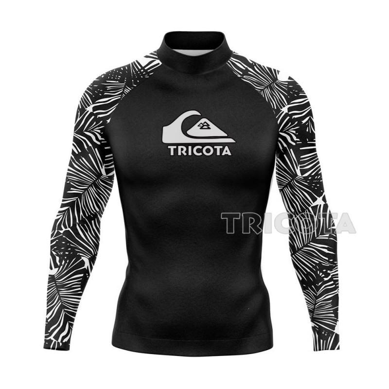 Pánské tričko s dlouhým rukávem Rash Guard na surfování Ochrana proti UV záření Rychleschnoucí Plavky Potápění Surfování Vodní sporty