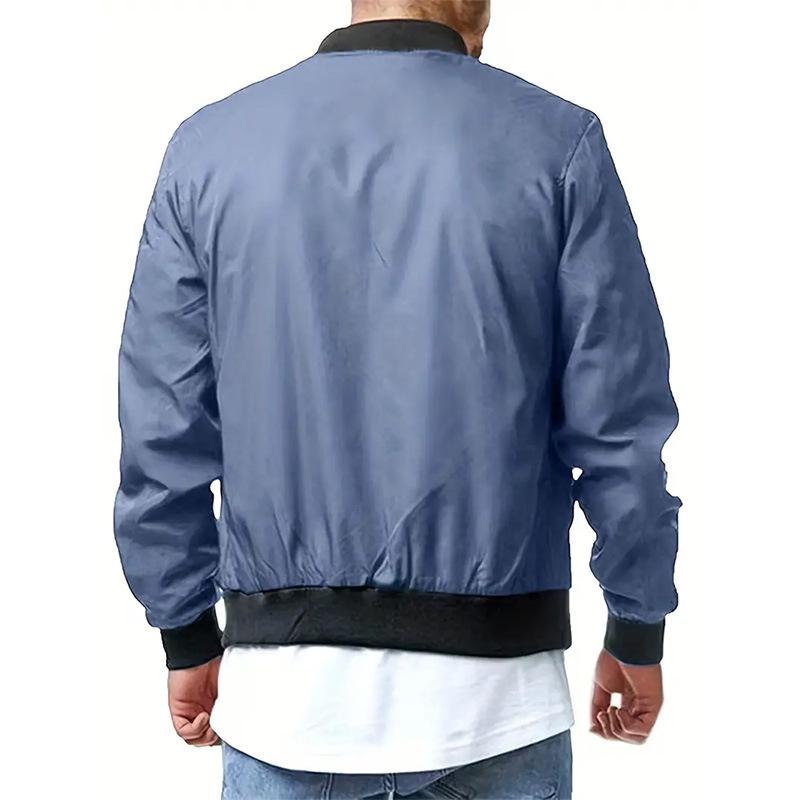 Men's Trendy Plus Size Bomber Jacket - Spring/Autumn Zipper Outerwear 5XL