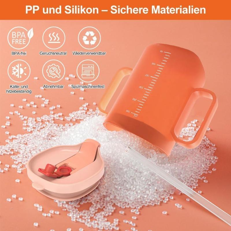 Kelímek 3 v 1 pro seniory, silikon bez BPA, 300 ml hrnek pro seniory s uchem, vysoká kvalita a odolnost, pečovatelský kelímek pro pacienty