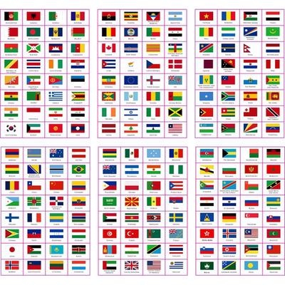 192 Paesi 6 Fogli Adesivi Bandiere del Mondo Autoadesivi Pianificatore Paesi del Mondo Adesivi da Viaggio Adesivi per il Viso Per Diario Festa