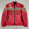 F1 Rennanzug Bestickte Lederjacke - Harley Retro Motorradstil, Baumwoll-Fahranzug, PU-Jacke