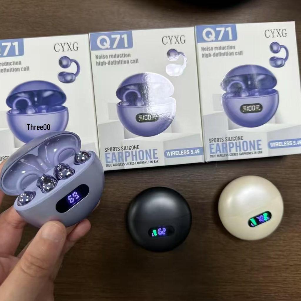 Q71 AI Translation Open-Ear Bluetooth Earphones - Wireless, Clip-on, High-Quality Air Conduction Sound