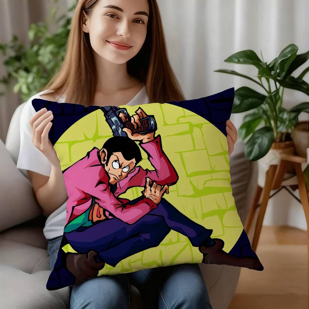 A-Arsène Lupin III Kissenbezug Sofa Dekorativ Zuhause Doppelseitiger Druck Kurzer Plüsch Kissen Kissenbezug Weihnachtsgeschenk