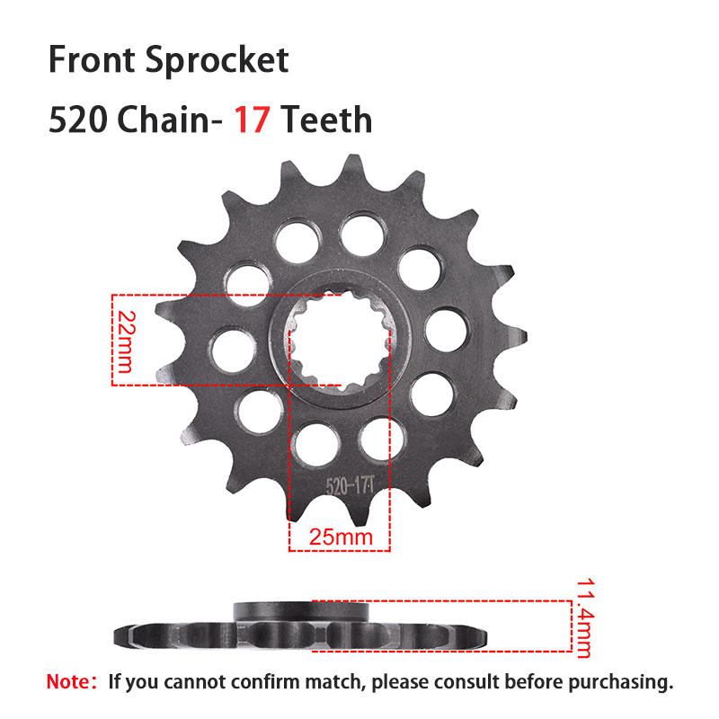 520 14T 15T 16T 17T Front Sprocket for KT/M 620 640 690 790 890 990 400 600 625 660 Du/ke LC4 For CF Moto 800 MT 701 Norden 901
