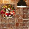 Christmas Kitten Santa Hat Metal Tin Sign 8x8 Inch Round Wall Decor For Home Cafe Restaurant Bar Holiday Gift
