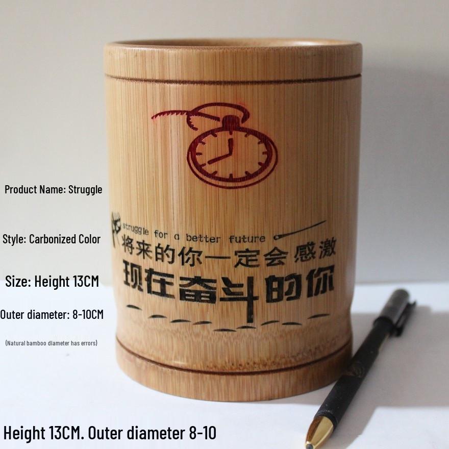 Bamboo Multifunctional Pen Holder - Creative Desk Ornament for Students and Business Gifts