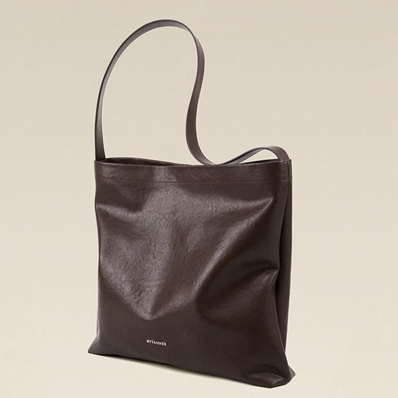 Leather Bucket Bag Large Capacity Cowhide Underarm Women's Fashionable Commuter Computer Handbag Retro Shoulder