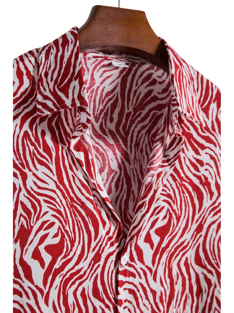 2025 Southeast Asia Men's Zebra Print Beach Shirt
