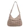 Quilted Puffer Shoulder Bag for Women Large Capacity Tote Sling Bag Casual Crossbody Satchel Bag Female Handbag