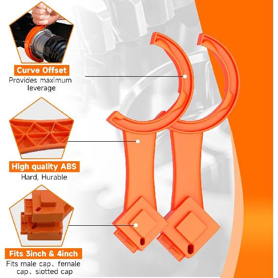 2 PCS RV Sewer Hose Wrench, Multi-Purpose Sewer Hose Connector Wrench For Connecting And Disconnecting Sewer Hoses, Fits 3-Inch And 4-Inch