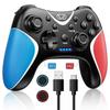 Wireless Nintendo Switch Controller with Programmable/Vibration/Turbo Compatibility with Nintendo Switch/Lite/OLED/Windows PC(Red Blue)