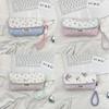 Korean Floral Pen Case With Polyester Material Large Capacity Student Stationery Organizer For Girls