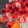 1/2Pcs Artificial Flower with Leaves 12 Fork UV Resistant Fake Plastic Flower Home Table Centerpiece Indoor Outdoor Faux Bloom Decoration