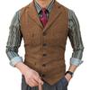 Men's Suit Vest Slim Herringbone Vest Single-breasted Casual