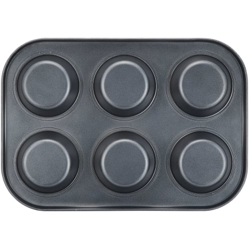 PEARL METAL Bakemaid Silicone Muffin Pan, 6 Cavities, with Silicone Cups, D-6588