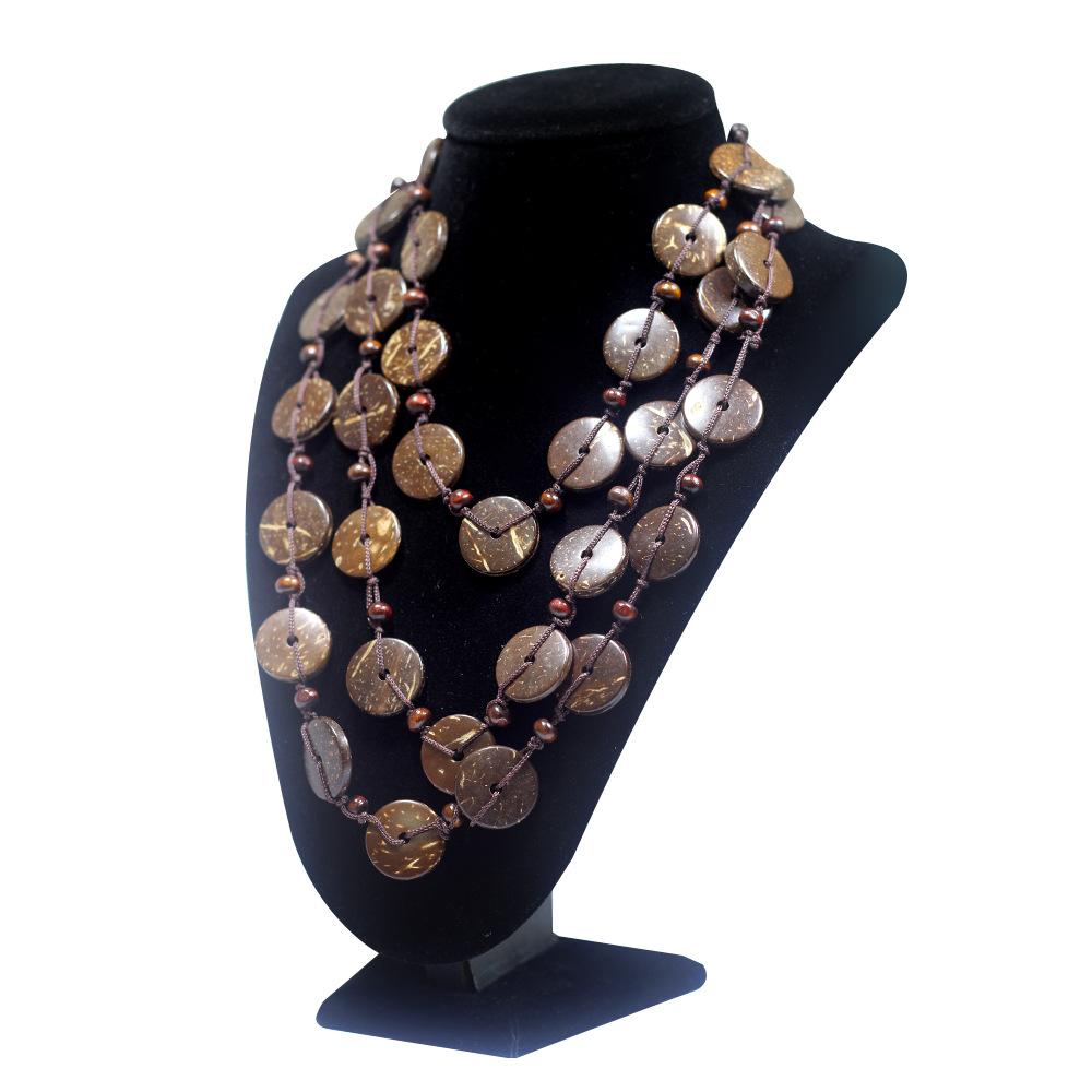 

JMXD Богемное эффектное ожерелье Женское Ручной работы Деревянные бусины Кокосовая скорлупа Ретро Этническое Оптом Мода Подарок Трендовые Смелые Массивные Украшения коричневый